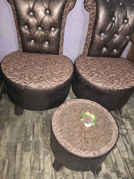 Room Chairs with side table 2