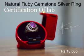 Ruby Gemstone Certified Natural Silver ring