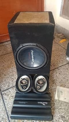 Woofer + AMP + Speakers New Condition.