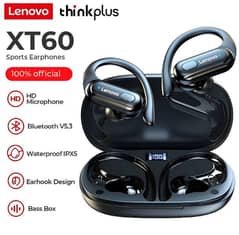 Lenovo XT60 Wireless Headset Bluetooth 5.3 Bass with Microphone