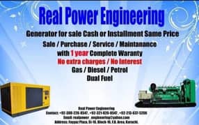 Generators , industrial Generators for sale in Pakistan , Real Power