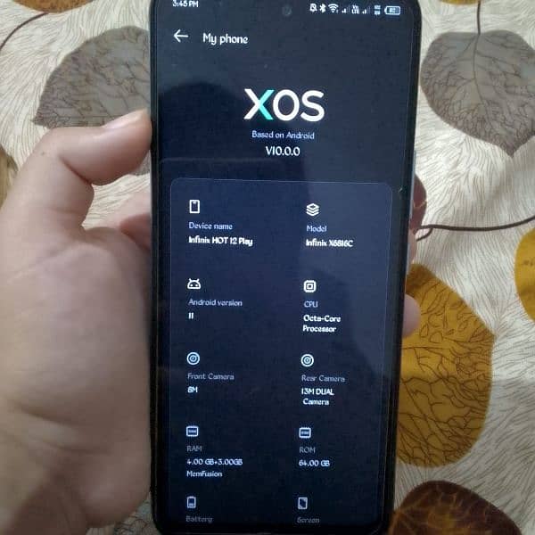 Infinix hot 12 play for sale one year used only 3