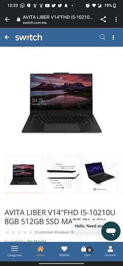 Avita liber v14 FHD 8 gb ram 512 ssd matte black beast system