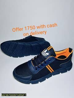 Black with orange combo Shoes cash on dilvery