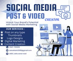 Post for anything, Socialmedia Marketing, Content creator 0