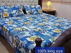 3 pcs cotton salonica frill double bed sheet