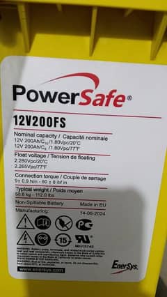 Branded dry batteries Power safe 12v-200ah available