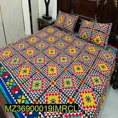 3 pcs Crystal cotton double bedsheet