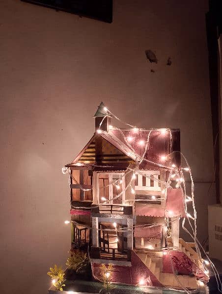 miniature woden model house for decoration 5