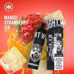 MANGO STRAWBERRY ICED NIGHT WOLF 5000 PUFFS USB C DISPOSABLE POD