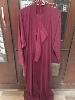 maroon abaya with scarf and hijab