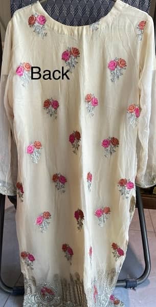 Large size Cream Color Fancy embroidered 3 piece suit 5