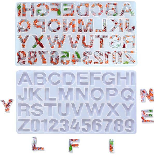 Alphabet Letter Number Craft Silicone Mold for Keychain Pendant 1