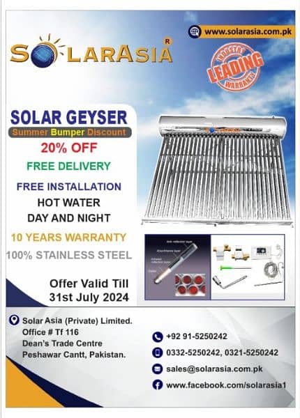 Book Solar Asia Solar Geyser 150 Liter 10 Yrs Warranty 100% SS 0