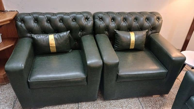 New 7 seater luxury leather sofa set with coffee table 4