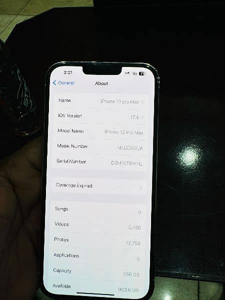 I phone 13 pro Max 256 GB Non PTA 5