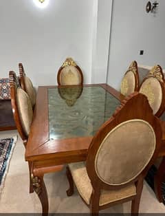 6 seater Dining table/ wooden dining table/ 6 chairs / wooden table