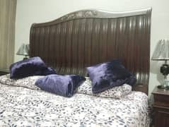 Unused King size double bed with two Side tables and Dressing table. 0