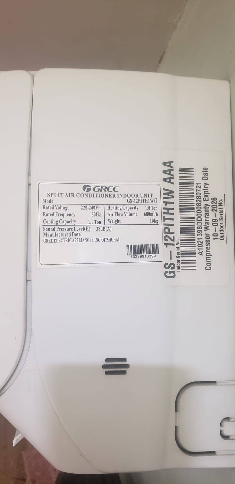 Gree AC Split Inverter 1.0 Ton GS-1 1 ton inverter brand new condition 2