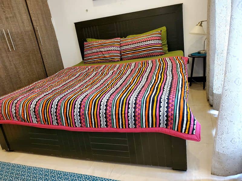 King Size Bed with side Table like Brand new 0