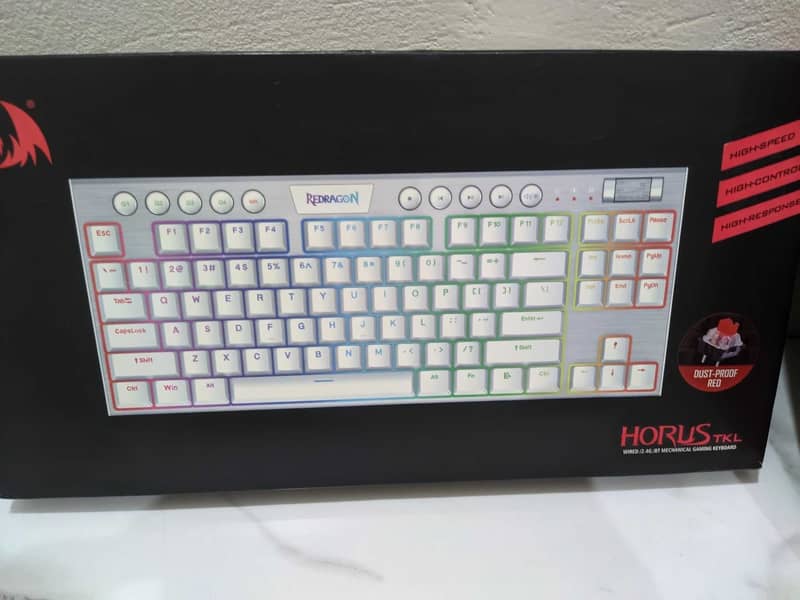 REDRAGON K621 HORUS TKL White Wireless RGB Mechanical Keyboard 0