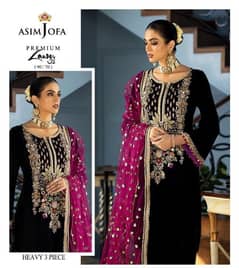 3 pcs women's unstitched lawn Embroidered souit 0