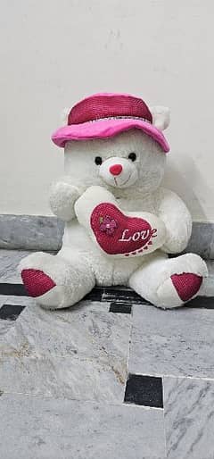 Teddy bear white and pink big size