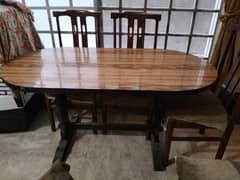 Wooden Dinning table, 6 chairs