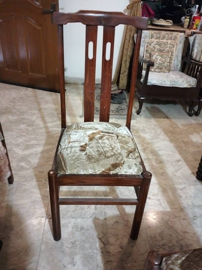 Wooden Dinning table, 6 chairs 1