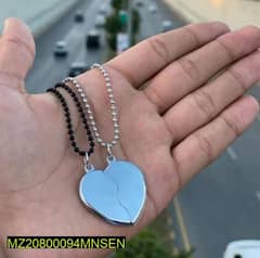 2 PCs Stainless Steel Magnetic Heart Design Couple's Pendant