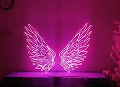 Aesthetic pink neon butterfly for girls room