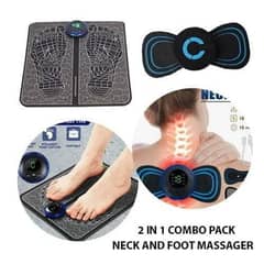 EMS Foot Massager Mat Electric + Mini Body Massager Combo Pack of 2