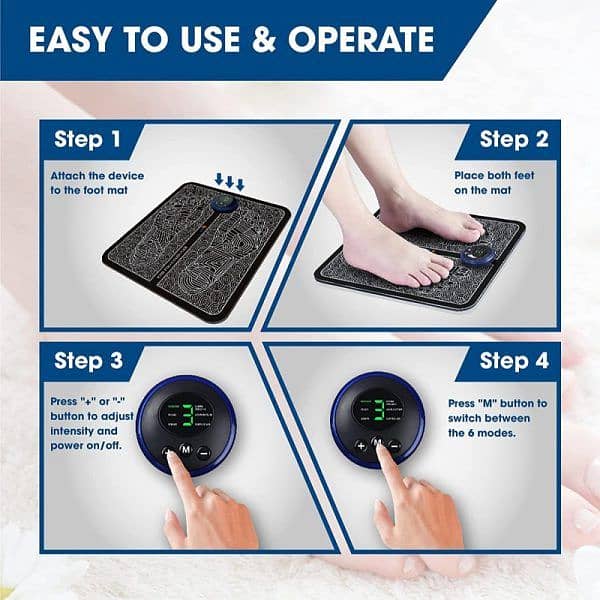 EMS Foot Massager Mat Electric + Mini Body Massager Combo Pack of 2 3