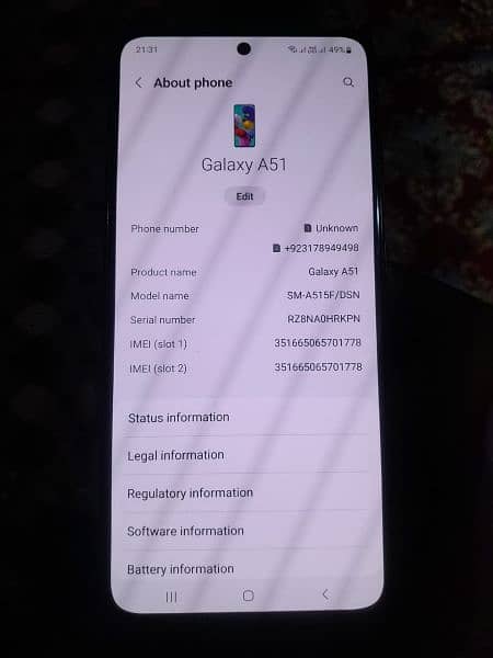 Samsung A51 Phone Condition Like a new 2