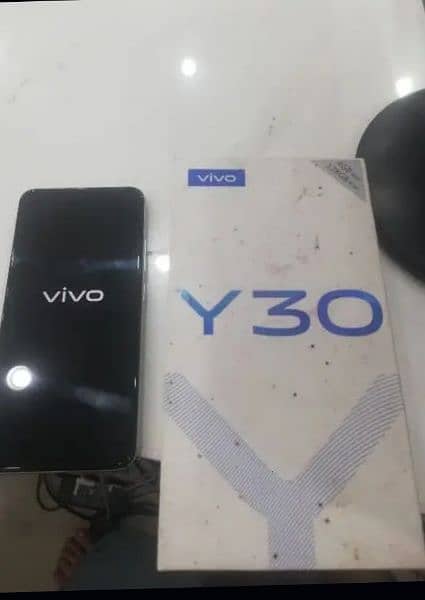 vivo y30 4/128 with box charger WhatsApp no. 0340 0631166 1