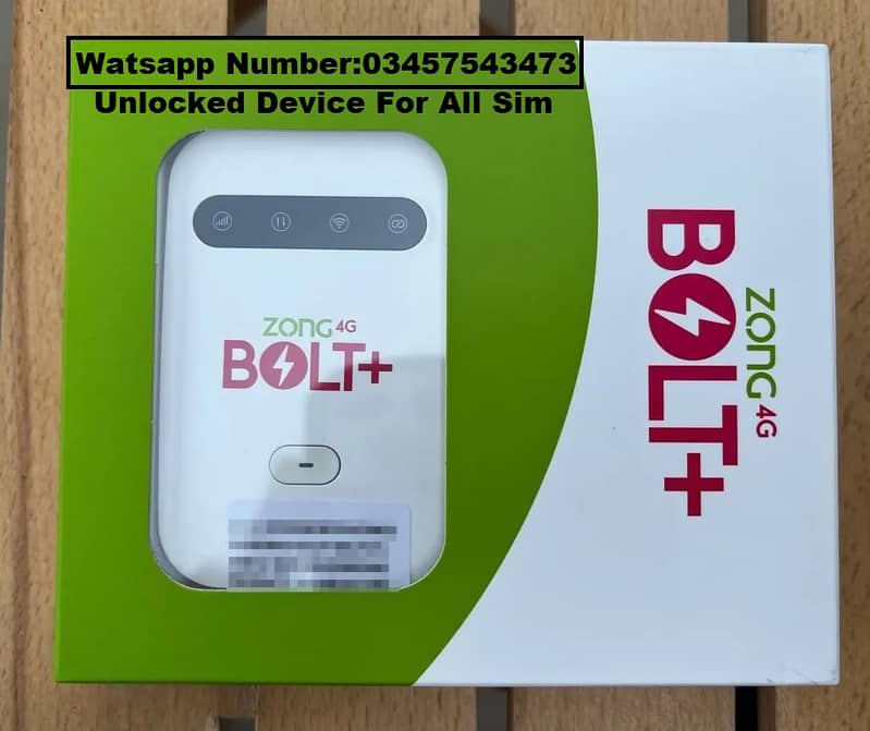 ZONG 4G Bolt+ MF25 4G Device Unlocked All Sim, Up to 150 Mbps, Speed 0