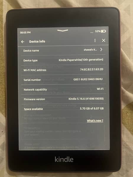 kindle paperwhite 10th generation  - Excellent condition 0