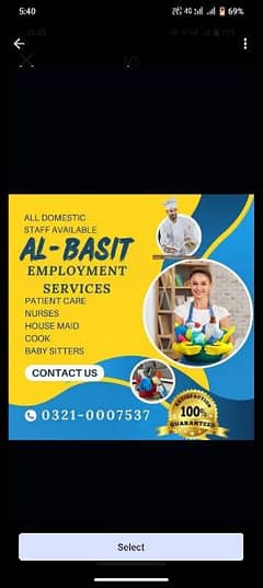 House maid /Babysitter/Nanny /patient care/cook /Cheff