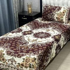 2 PCs crystal cotton printed single Bedsheet