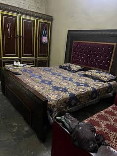 Bed set with safe and dressing