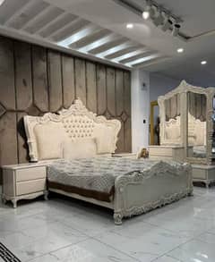 Bed set double bed original wooden