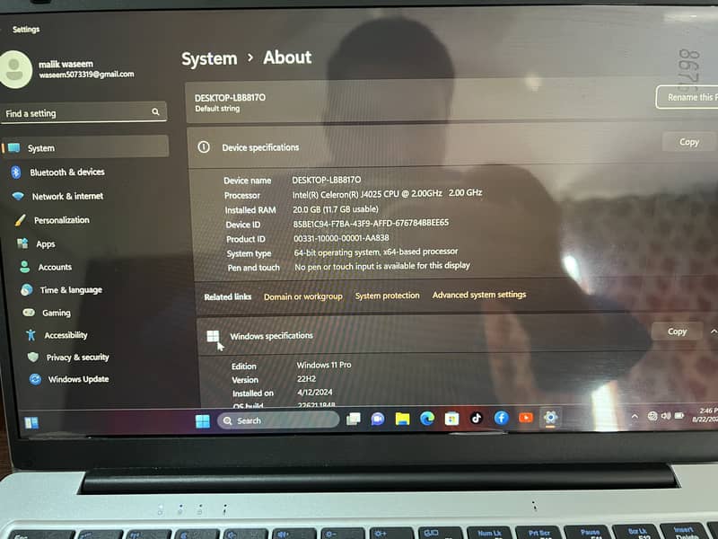 i7 7generation for sell urgent 20GB Ram 256SSD 5