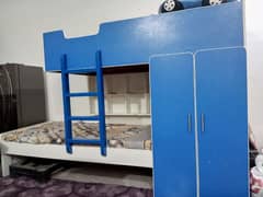 selling triple kids bunk bed with study table on one side