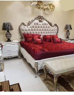 luxury bed/bedset/kingsize double bed/wooden bedset /dressing table