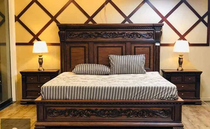 luxury bed/bedset/kingsize double bed/wooden bedset /dressing table 8