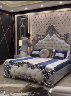 luxury bed/bedset/kingsize double bed/wooden bedset /dressing table