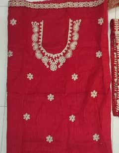 3pcs women stitched net embroidered lehnga standard size 0