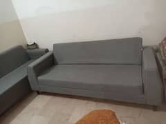 Grey sofa cum bed negotiable