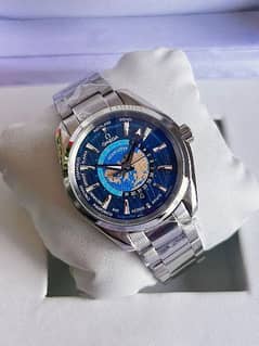 OMEGA WORLD TIMER BLUE DIAL WATCH AUTOMATIC