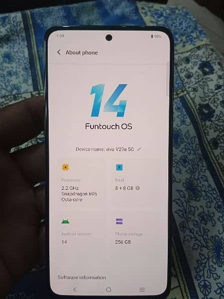 Vivo v29e  5g. 8+8/256 1